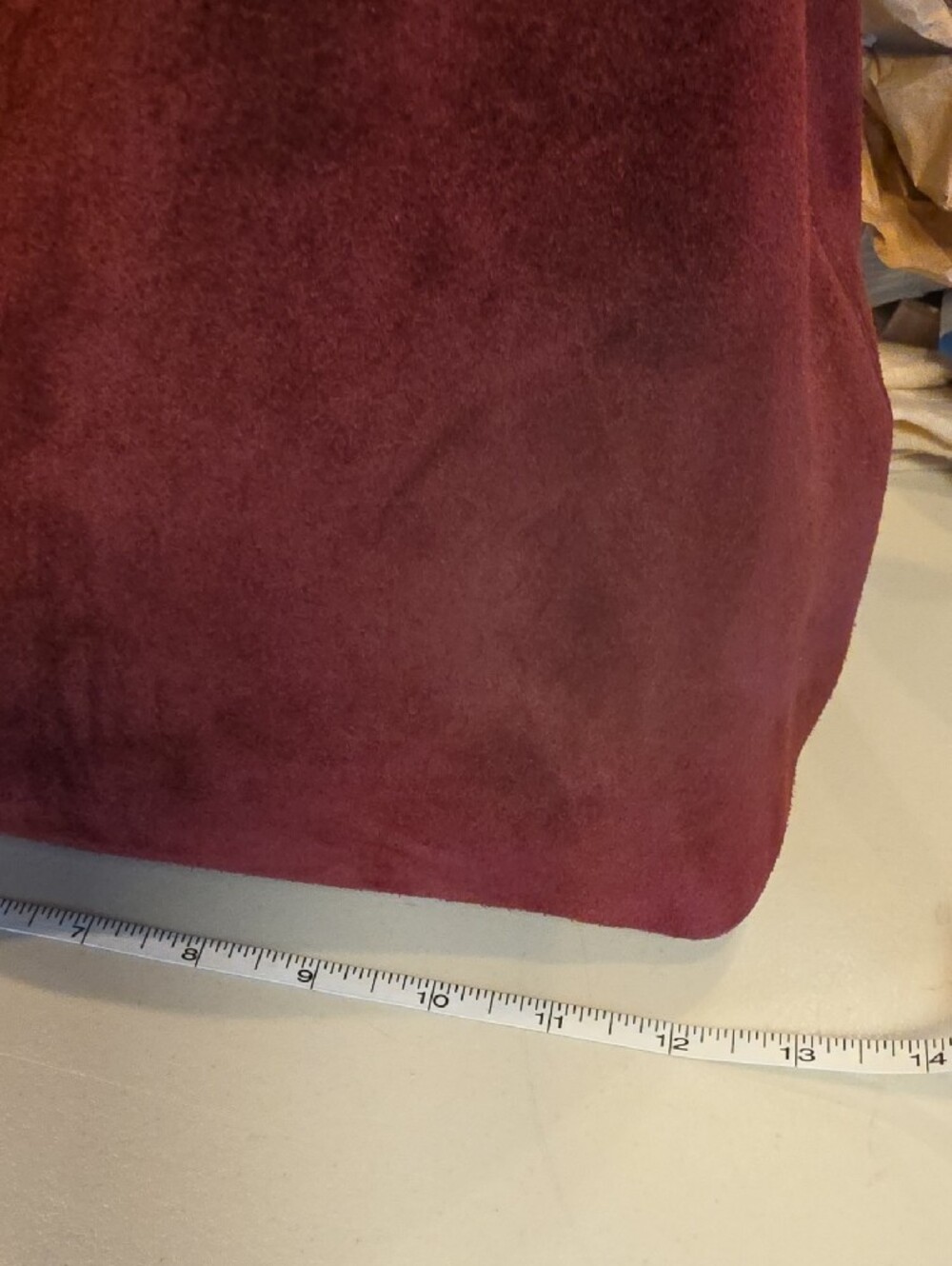 kate spade Large 454 Burgundy Suede Shoulder Bag - Picture 14 of 16